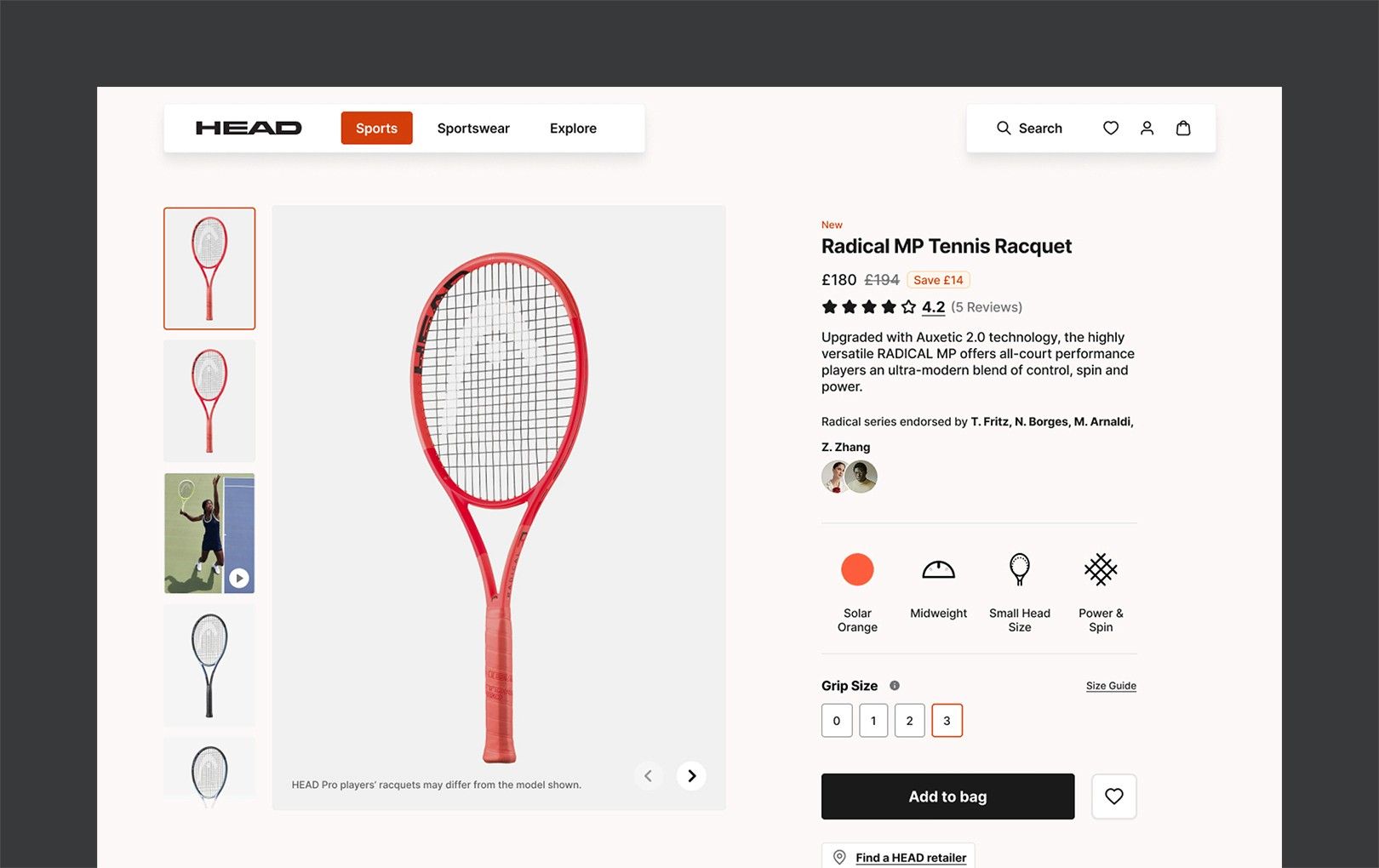 High-fidelity design of the new product page
